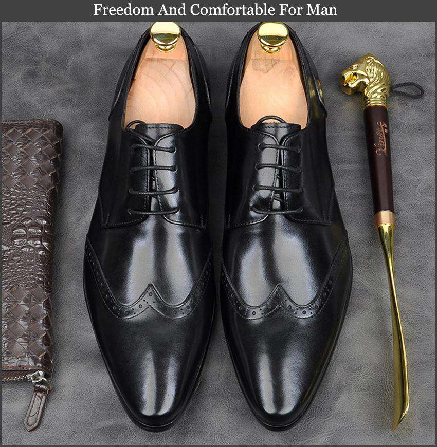 Genuine Italian Design Leather Party Shoes - Gustobene