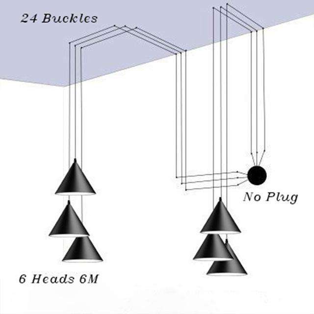 Italian Creative String Lamp Black Cone - Gustobene