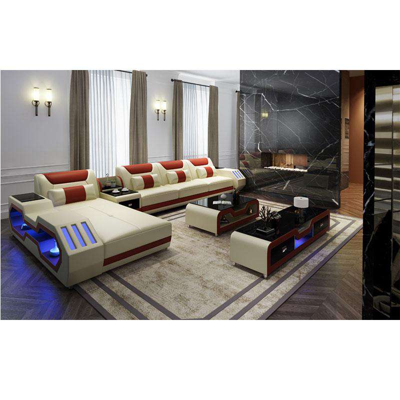 LED lights modern sofa set - Gustobene