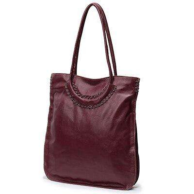 Nuleez Italian Leather Bag Real Leather Women Shoulder Handbags Red Genuine Leather Kraft Bag Crossbody Big Handbags Female 1205 - Gustobene