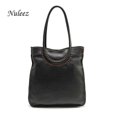 Nuleez Italian Leather Bag Real Leather Women Shoulder Handbags Red Genuine Leather Kraft Bag Crossbody Big Handbags Female 1205 - Gustobene