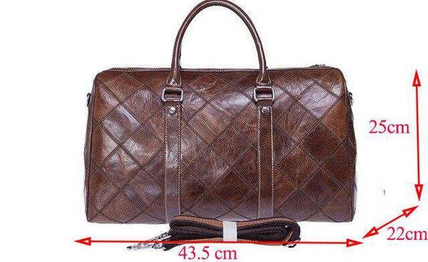 Flug Kazte  Super Large Genuine leather Travel Bag Italian Leather Weekender  Cowhide Duffle - Gustobene