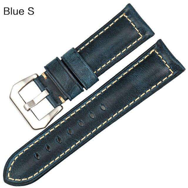 MAIKES Vintage red Italian cow leather watch strap 20mm 22mm 24mm 26mm watch accessories bracelet watchbands for Panerai band