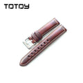 TOTOY Handmade Italian Leather Watchbands, 18MM 20MM 22MM Retro Oily Gloss Watch Strap, Blue Green Red Brown  Men Leather Strap