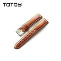 TOTOY Handmade Italian Leather Watchbands, 18MM 20MM 22MM Retro Oily Gloss Watch Strap, Blue Green Red Brown  Men Leather Strap