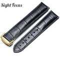 Italian Calfskin Leather Watch Straps for Omega Watch Seamaster Speedmaster De Ville Band 19mm 20mm 21mm Watch Belt Men Bracelet - Gustobene
