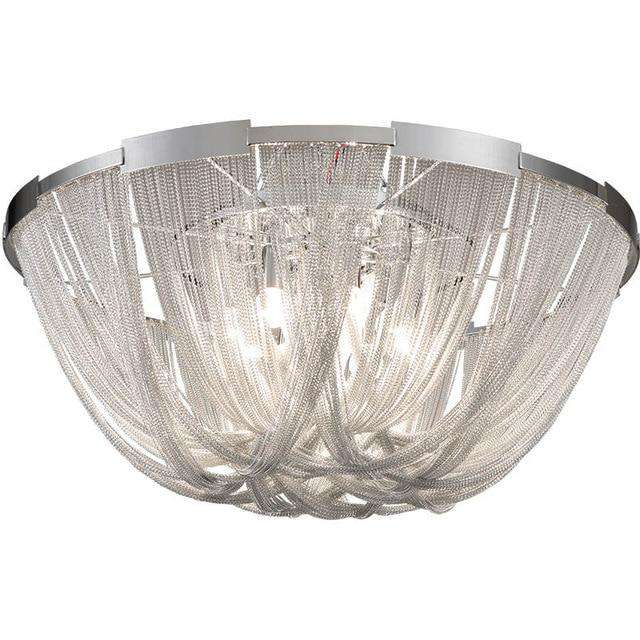 Italian Design Silver Art chandelier Engineering Design Luxury Chain Tassel Aluminum Chain LED Beautiful chandelier Lighting - Gustobene