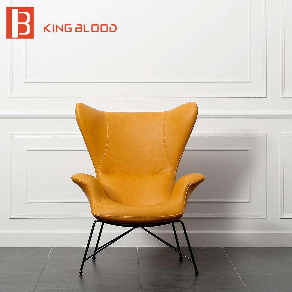 italian armchair single chair PU leather sofa chair swan butterfly armchair - Gustobene