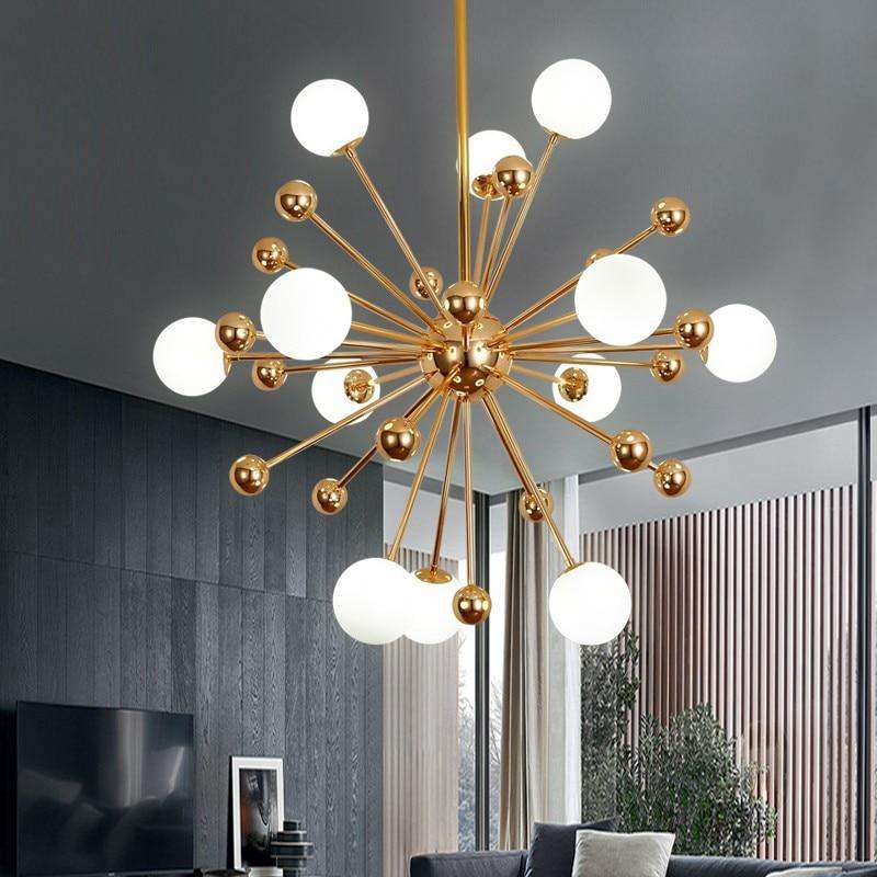 Globe chandelier Lighting Kitchen Restaurant golden chandelier plexiglass acrylic molecule sputnik lamp italian chandelier - Gustobene