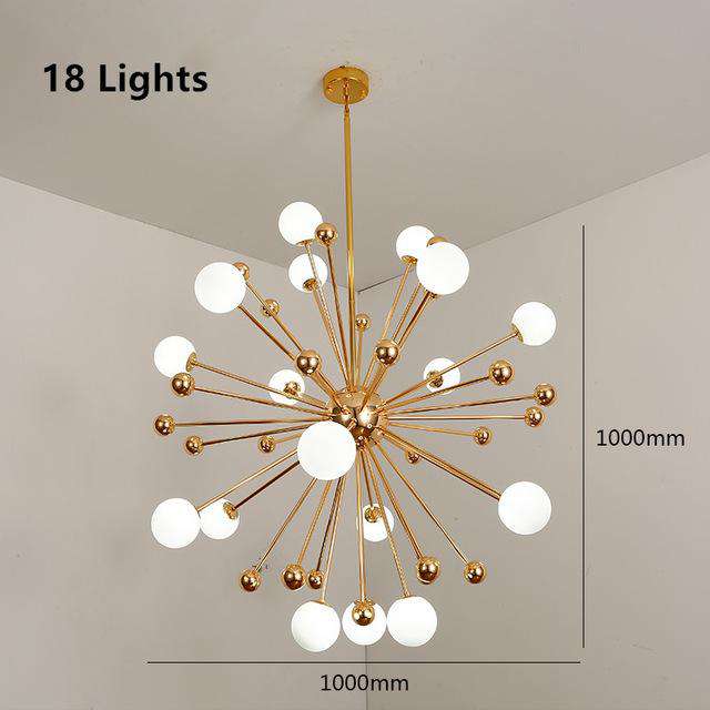 Globe chandelier Lighting Kitchen Restaurant golden chandelier plexiglass acrylic molecule sputnik lamp italian chandelier - Gustobene