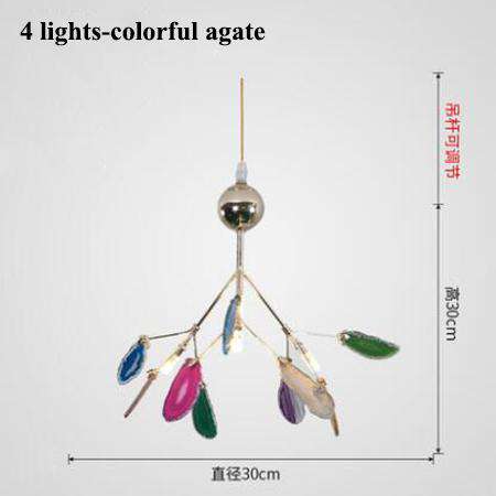 Italian design tree chandelier lamp Bedroom Living room Kitchen scandinavian chandelier natural Agate Decor luminaria pendente - Gustobene