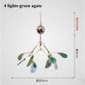 Italian design tree chandelier lamp Bedroom Living room Kitchen scandinavian chandelier natural Agate Decor luminaria pendente - Gustobene