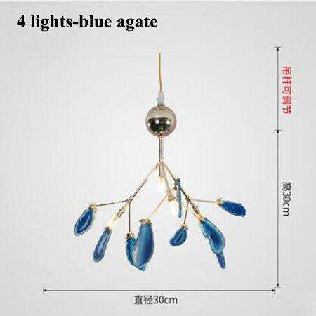 Italian design tree chandelier lamp Bedroom Living room Kitchen scandinavian chandelier natural Agate Decor luminaria pendente - Gustobene