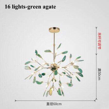 Italian design tree chandelier lamp Bedroom Living room Kitchen scandinavian chandelier natural Agate Decor luminaria pendente - Gustobene