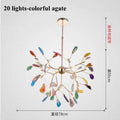 Italian design tree chandelier lamp Bedroom Living room Kitchen scandinavian chandelier natural Agate Decor luminaria pendente - Gustobene