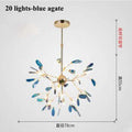 Italian design tree chandelier lamp Bedroom Living room Kitchen scandinavian chandelier natural Agate Decor luminaria pendente - Gustobene