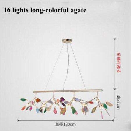 Italian design tree chandelier lamp Bedroom Living room Kitchen scandinavian chandelier natural Agate Decor luminaria pendente - Gustobene