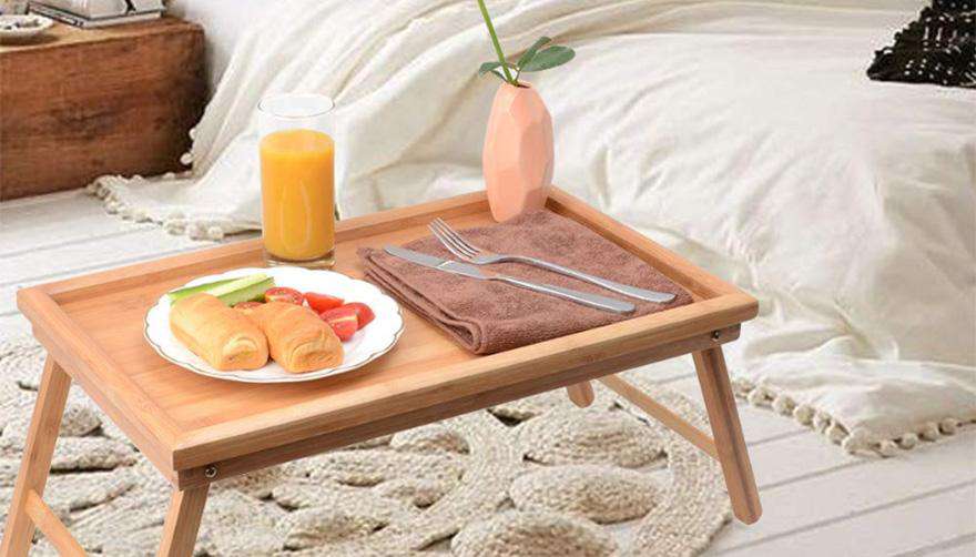Wooden Folding Breakfast Table - Gustobene