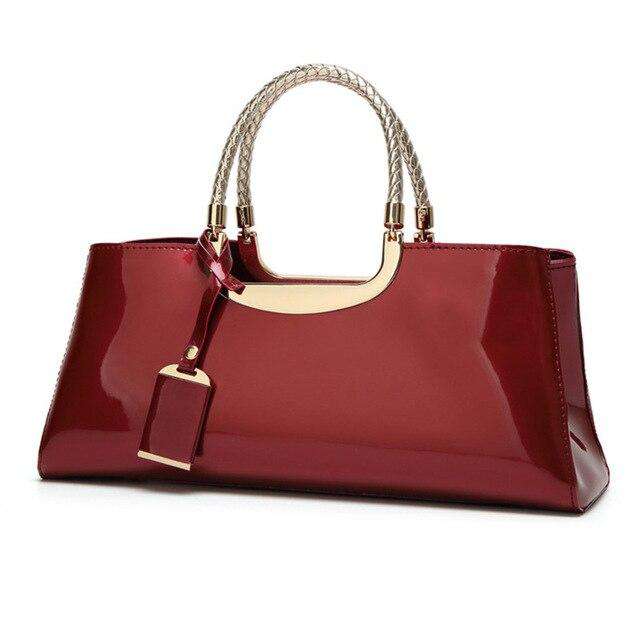 High Quality Patent Leather Women Bag Travel Shoulder bag for women 2018 Tote Italian Leather Handbags Sac A Main bolsa feminina - Gustobene