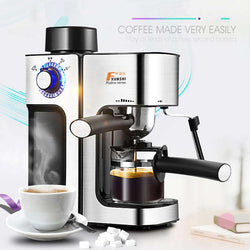 0.24L 5 Cups Electric Coffee Maker / Milk Foam Maker Office Espresso Italian Style Automatic Insulation Electric Coffee Machine - Gustobene
