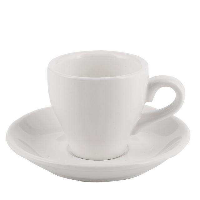 80ml Espresso Mug Italian Simplicity Color Ceramic Small Capacity Cup And Saucer Set Household Restaurant Coffee Cups With Spoon - Gustobene