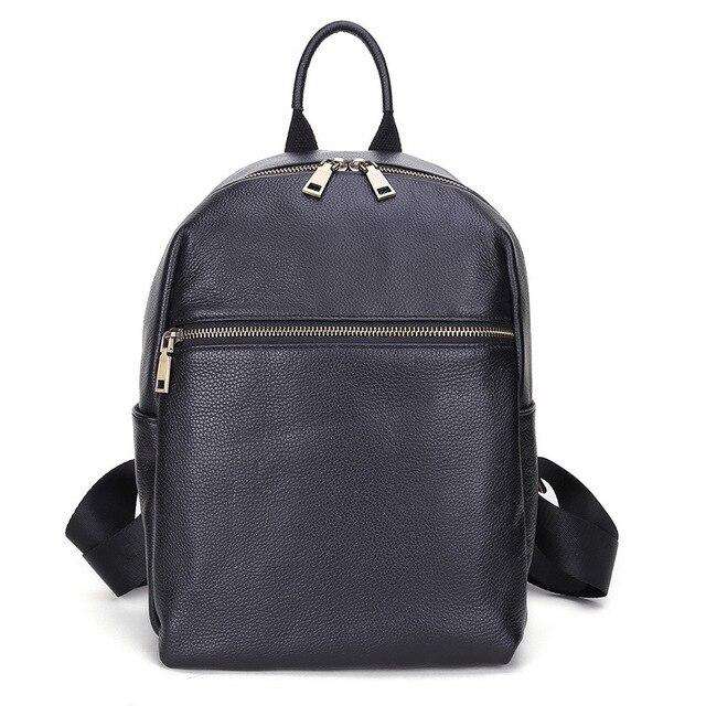 AODUX Italian 100% Genuine Cow Leather Calfskin Women School Backpack Top Layer Cow Leather Female Shoulder Bag Ladies Backpacks - Gustobene
