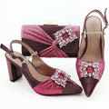 Gold New Design African Women Shoes And Bag Sets With Rhinestones Pumps Italian Shoes With Matching Bags For Evening Party - Gustobene