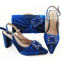 Gold New Design African Women Shoes And Bag Sets With Rhinestones Pumps Italian Shoes With Matching Bags For Evening Party - Gustobene