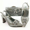 Gold New Design African Women Shoes And Bag Sets With Rhinestones Pumps Italian Shoes With Matching Bags For Evening Party - Gustobene