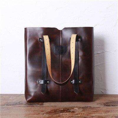Original Design Women Shoulder Bag Leather Vintage Top-handle Bags Italian Genuine Leather Ladies Tote Bag  Leather Handbags - Gustobene