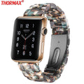 Italian Resin Band for iWatch 44MM/42MM For Apple Watch 5 40mm 38mm Bracelet Wrist Ceramic Strap handmade Series 5/4/3 Watchband