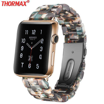 Italian Resin Band for iWatch 44MM/42MM For Apple Watch 5 40mm 38mm Bracelet Wrist Ceramic Strap handmade Series 5/4/3 Watchband