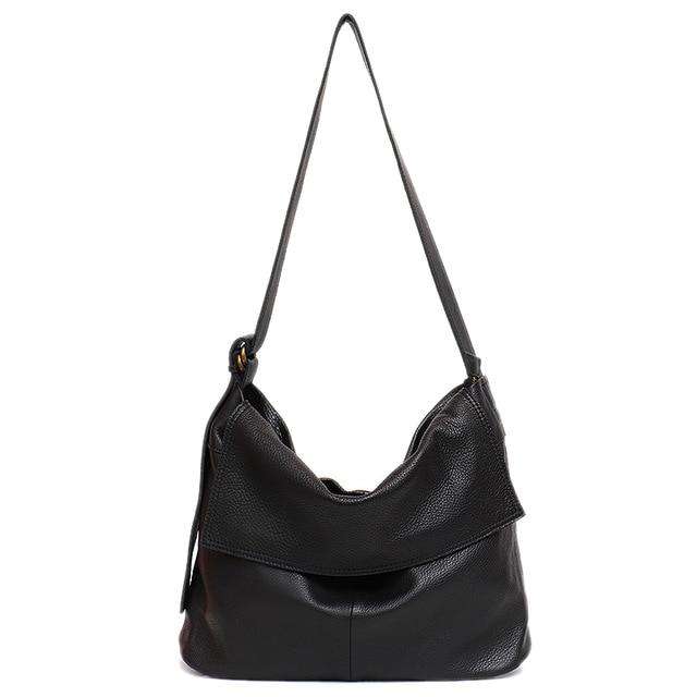 SC High Quality Italian Leather Messenger Bag Women Casual Flap Shoulder Bag Ladies Luxury Leather Handbag Femal Large Crossbody - Gustobene