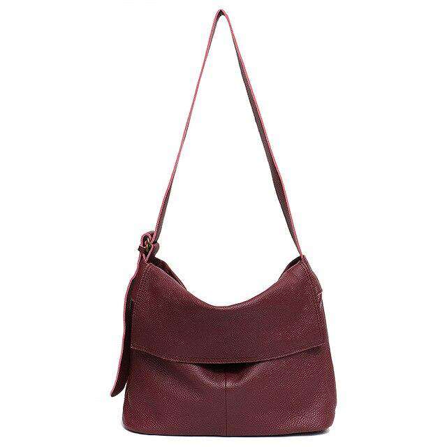 SC High Quality Italian Leather Messenger Bag Women Casual Flap Shoulder Bag Ladies Luxury Leather Handbag Femal Large Crossbody - Gustobene