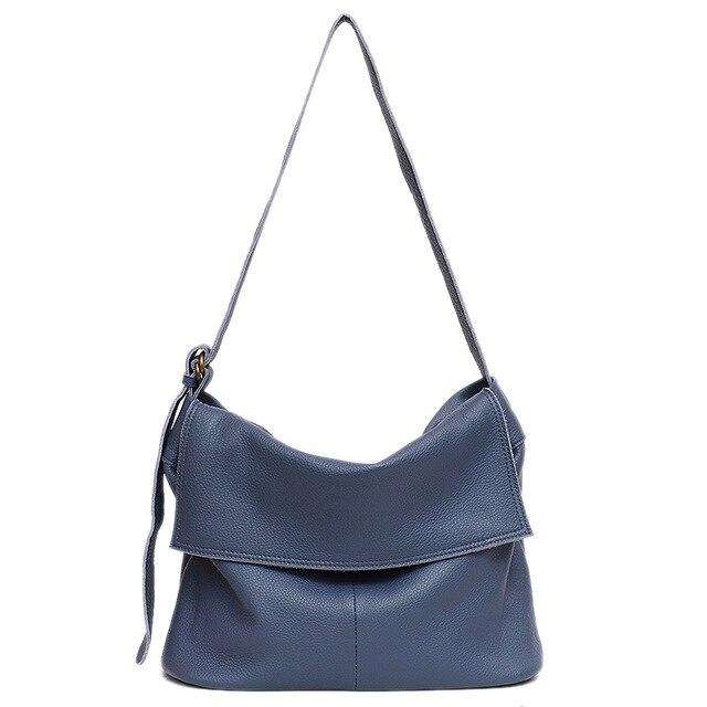 SC High Quality Italian Leather Messenger Bag Women Casual Flap Shoulder Bag Ladies Luxury Leather Handbag Femal Large Crossbody - Gustobene