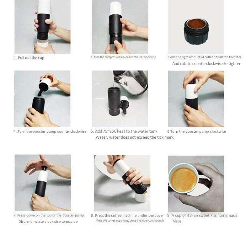 Mini Hand Pressure Portable Coffee Machine - Gustobene