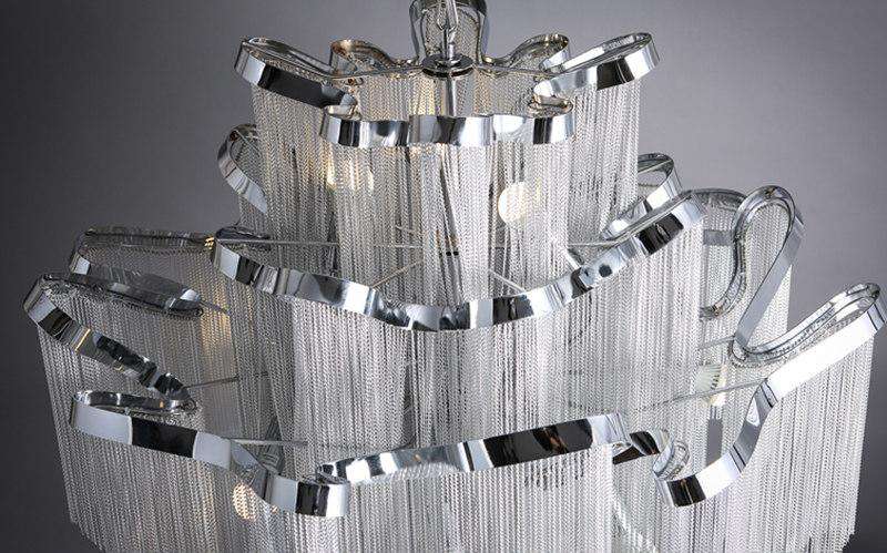Italian Design Silver Art chandelier - Gustobene