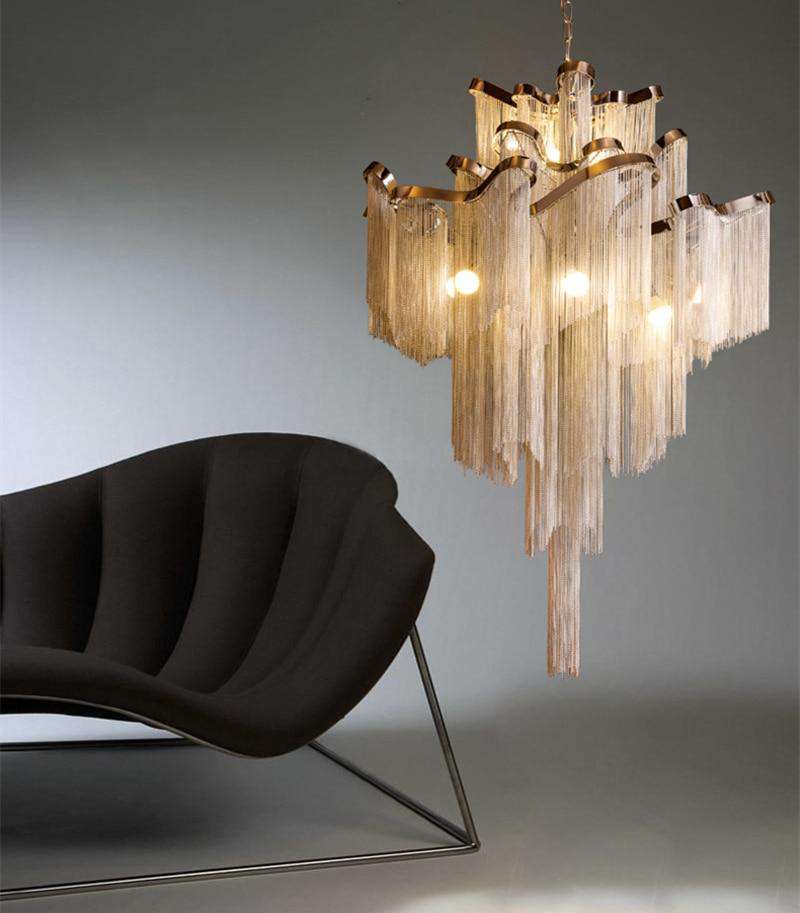 Italian Design Silver Art chandelier - Gustobene