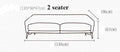 Nordic minimalist Italian style leather sofa modern minimalist living room first layer leather three-person down sofa