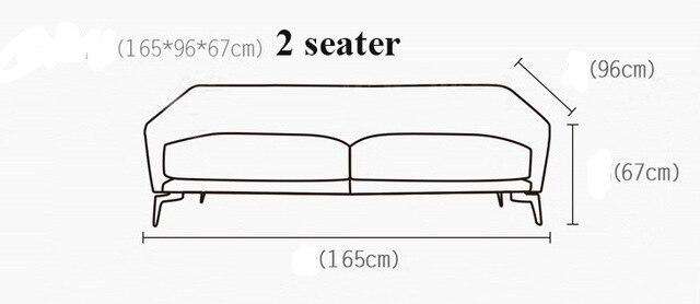 Nordic minimalist Italian style leather sofa modern minimalist living room first layer leather three-person down sofa