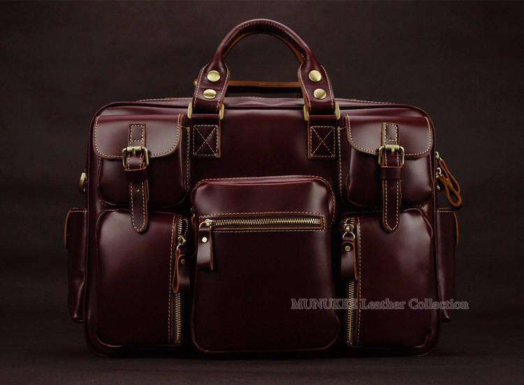 Luxury Genuine Leather Men's Travel Italian Bags - Gustobene