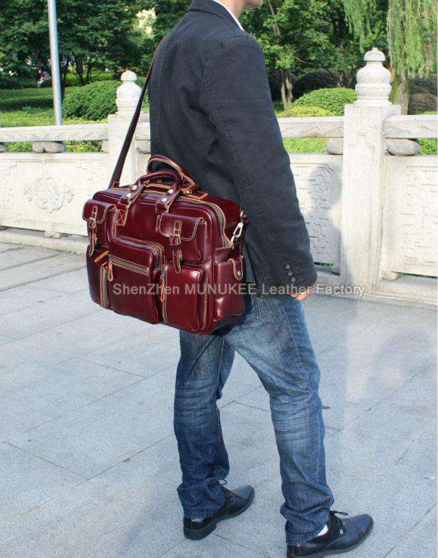 Luxury Genuine Leather Men's Travel Italian Bags - Gustobene