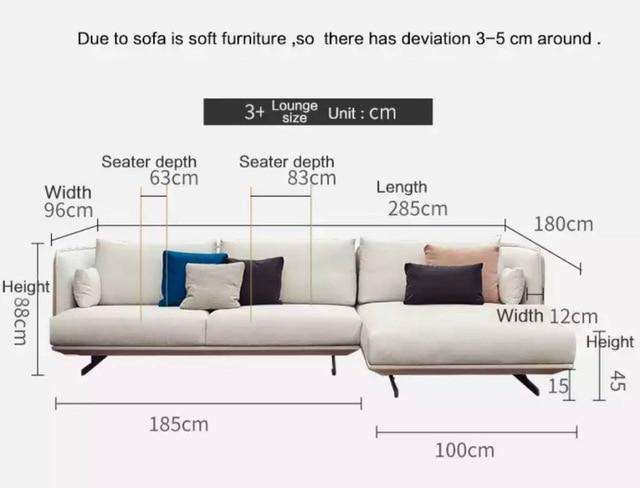 Nordic fabric sofa Simple modern self-contained small apartment  Italian minimalist 3 person living room sofa - Gustobene