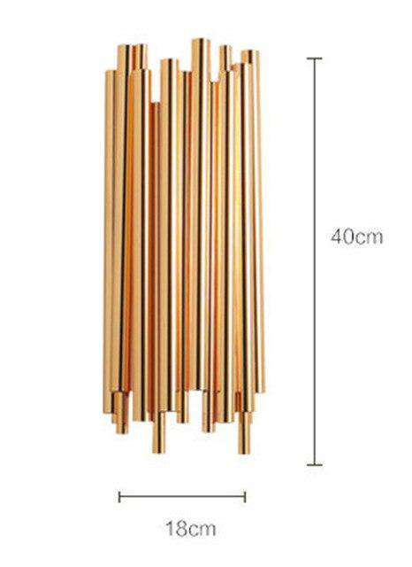 Italian Metal Tube Oval Round Creative Design Chandelier for Restaurant Kitchen Decorative Lighting in Gold Color - Gustobene