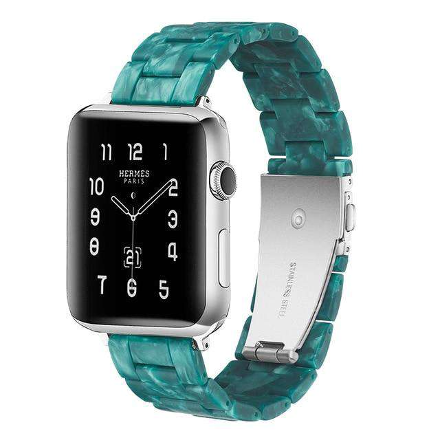 Italian Resin Band for iWatch 44MM/42MM For Apple Watch 5 40mm 38mm Bracelet Wrist Ceramic Strap handmade Series 5/4/3 Watchband