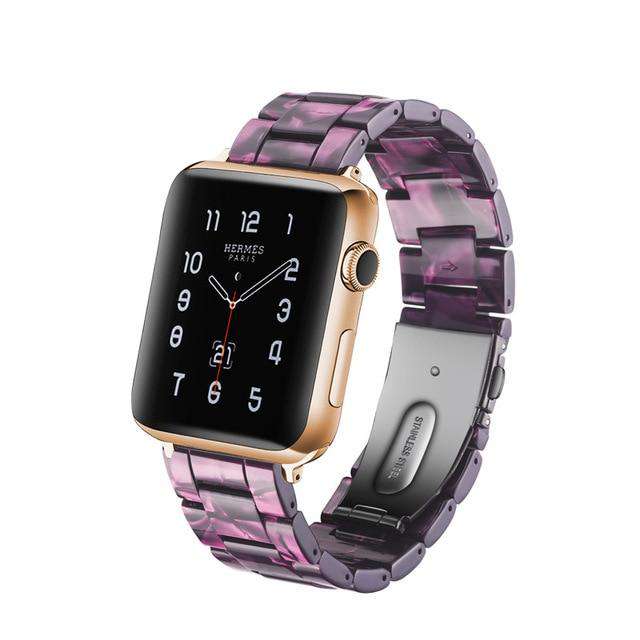 Italian Resin Band for iWatch 44MM/42MM For Apple Watch 5 40mm 38mm Bracelet Wrist Ceramic Strap handmade Series 5/4/3 Watchband