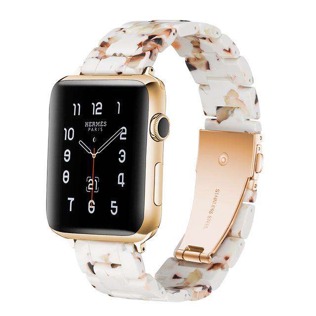 Italian Resin Band for iWatch 44MM/42MM For Apple Watch 5 40mm 38mm Bracelet Wrist Ceramic Strap handmade Series 5/4/3 Watchband