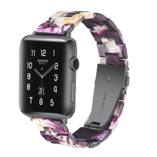 Italian Resin Band for iWatch 44MM/42MM For Apple Watch 5 40mm 38mm Bracelet Wrist Ceramic Strap handmade Series 5/4/3 Watchband