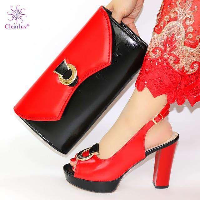 New Arrival Italian Shoes with Matching Bags Set Decorated with Rhinestone Women Shoes and Bags To Match Set Italy Party Pumps