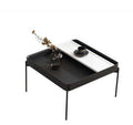 Modern combination tea table Italian simple square high and low tea table modern paint living room small table small apartment. - Gustobene
